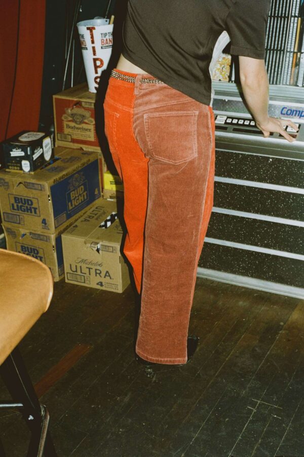 Margo Cropped 5-Pocket Pant - Cowhide/Mars Red Cord - Image 3