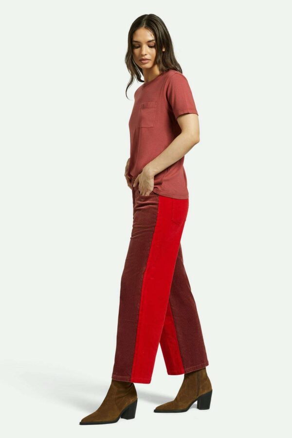 Margo Cropped 5-Pocket Pant - Cowhide/Mars Red Cord - Image 7