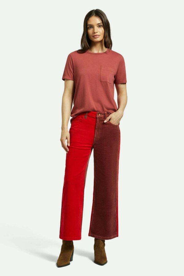 Margo Cropped 5-Pocket Pant - Cowhide/Mars Red Cord - Image 6